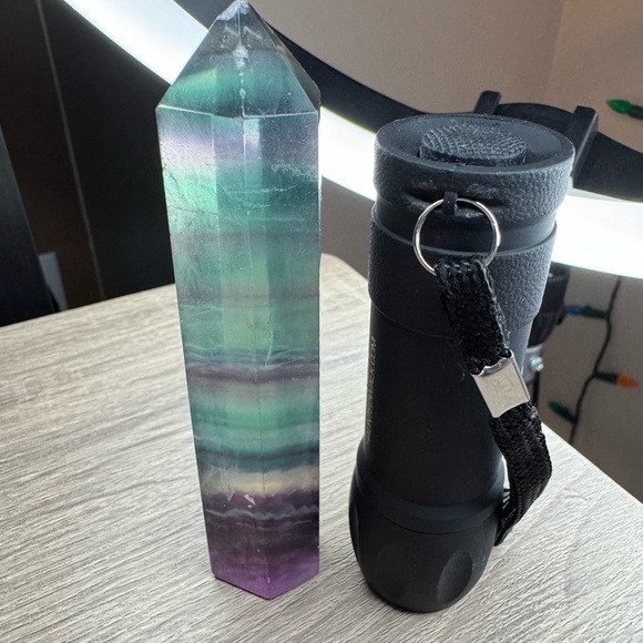Multicolor Fluorite Crystal Tower - Picture 2 of 2